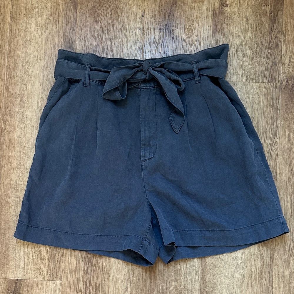 Faherty‎ Charcoal Gray Arlie Tie Waist Lightweight Shorts